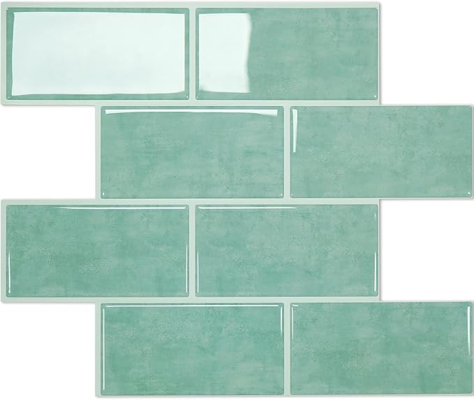STICKGOO 10-Sheet Subway Tile Peel and Stick Backsplash, Self Adhesive Vinyl Wall Tiles, Stick on Backsplash for Kitchen and Bathroom(Thicker Design)