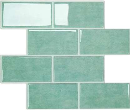 STICKGOO 10-Sheet Subway Tile Peel and Stick Backsplash, Self Adhesive Vinyl Wall Tiles, Stick on Backsplash for Kitchen and Bathroom(Thicker Design)