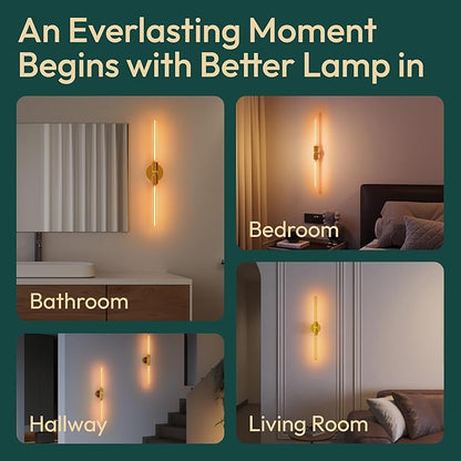 ALAMPEVER Modern Linear Wall Sconce with LED Bulb Included, Dimmable Minimalist Wall Light for Bathroom, Bedroom, Living Room & Hallway, 1 Pack