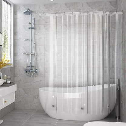AooHome Long Shower Liner, Clear 8 Gauge Eva Shower Curtain with Hooks, Bottom Magnets, Heavy Duty, Water Repellent, Rust Proof Grommets, 72x96 Inches