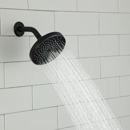 High Pressure Shower Head - 4.7“ Powerful Bathroom Pressure Boosting Rain Showerhead - Perfect Universal Replacement for Rainfall Shower Heads (2 Pack,Matte Black)