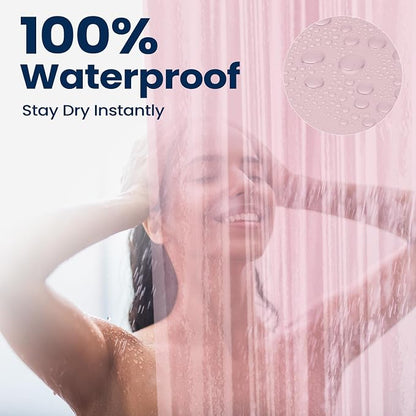 downluxe Shower Curtain Liner, PEVA Plastic Shower Liner with 3 Magnets, 72" x 72" Waterproof Bathroom Curtain, Pink, 1 Pack