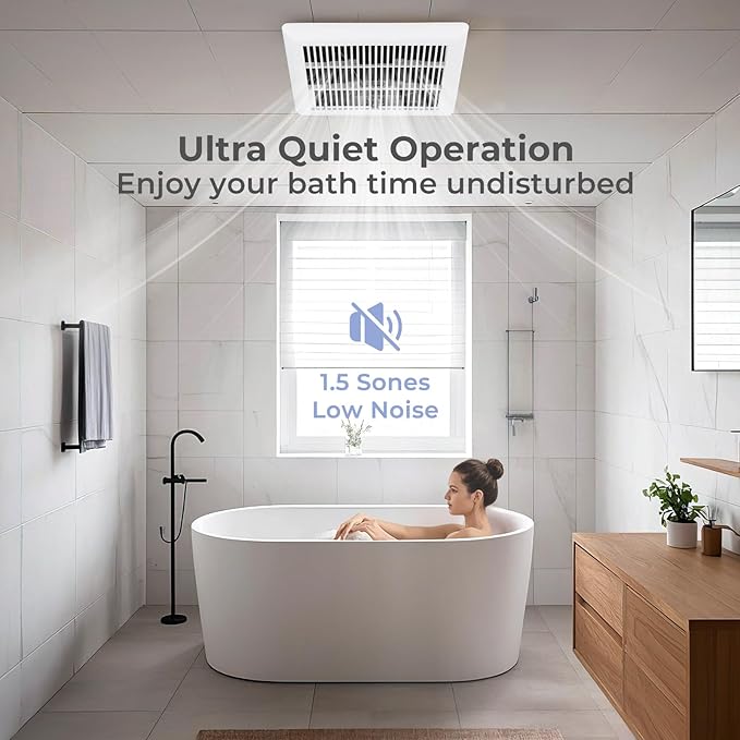 COSTWAY Bathroom Exhaust Fan, Ceiling Mount Ventilation Fan with Galvanized Sheet Housing, 4 Inch Duct Connector, 80 CFM 1.5 Sones Quiet Bath Vent Fan for Home, White