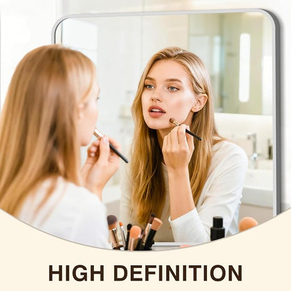 Vanity Bathroom Mirror, 30”x30” Silver Bathroom Mirror for Over Sink | HD Tempered Glass, Anti-Rust Frame, Wall Mirrors for Bathroom Sink, Living Room, Entryway, Bedroom