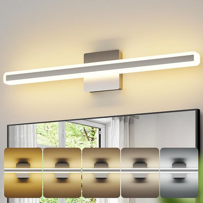 31.5 Inch Dimmable Bathroom Vanity Lights Over Mirror 5 Color Temperature Vanity Lighting Fixtures for Bath Brushed Nickel Bathroom Light fixtures Bar 5CCT