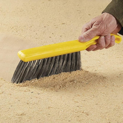 Rubbermaid Commercial 8 Inch Counter Brush Flagged Polypropylene Fill for Smooth Surface Sweeping Yellow 12.5" for Bathroom/Shower/Floor Tile/Decks/Car Tires/Outdoor