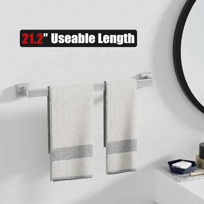 20-Piece Brushed Nickel Bathroom Accessories Set 23.6 Inch Towel Bar Set. | SUS 304 Stainless Steel Bathroom Hardware Set Towel Racks for Bathroom, Robe Towel Hooks, Toilet Paper Holder Wall Mounted.