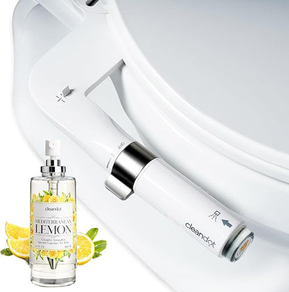 Bidet Attachment for Toilet, Scented Bidet with Fragrance Spray, Self Cleaning and Retractable Bidet Sprayer with Adjustable Pressure, Frontal & Rear Wash Non Electric Bidet for Toilet Seat (Lemon)