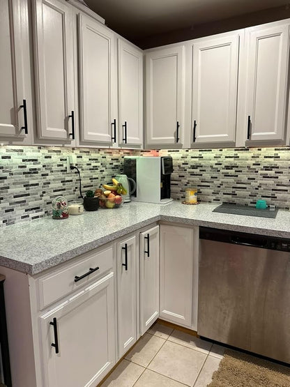 STICKGOO Thicker Design Peel and Stick Tile Backsplash, 12”×12”Stick on Backsplash for Kitchen, Self Adhesive Tile for Kitchen Backsplash and Bathroom(10 Sheets, Carrara Grey)