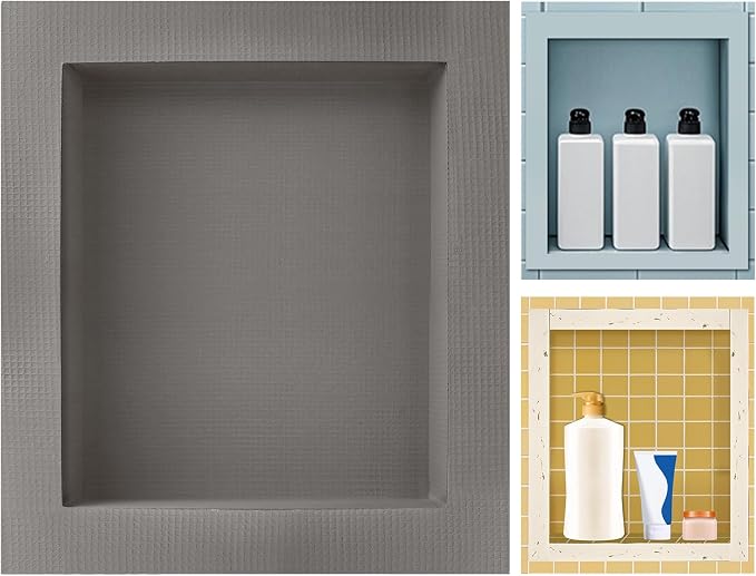 Shower Niche Tile Ready12 x14, Embedded Size 13"x15",Depth 4" | Single Recessed Shower Shelf Niche for Shower Wall,Waterproof Ready to Tile Niche Box for Bathroom Renovation/Showers Storage
