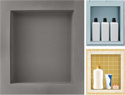 Shower Niche Tile Ready12 x14, Embedded Size 13"x15",Depth 4" | Single Recessed Shower Shelf Niche for Shower Wall,Waterproof Ready to Tile Niche Box for Bathroom Renovation/Showers Storage