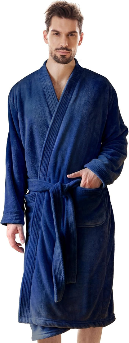 PJGGZ Towel Robe for Men - Ultra-Absorbent Soft Quick Dry Towel Bathrobe Kimono for Shower, Spa & Hotel