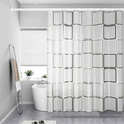 Shower Curtain Liner, Big Square Waterproof PEVA Shower Curtains with 3 Duty Heavy Bottom Magnets and 12 Rust Proof Grommets, 72x72 Weighted Shower Liner for Shower Stall, Bathtubs