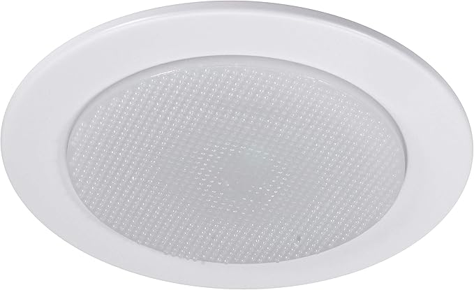 NICOR Lighting 4 inch White Shower Trim with Glass Albalite Lens, for 4 inch Housings (19509WH)