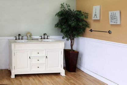 205060-D-CR 60-Inch Double Sink Vanity, Wood, Cream White