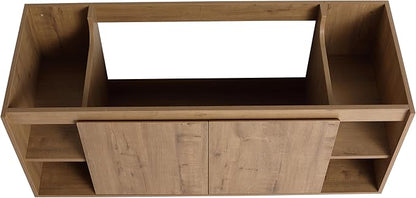 48 Inch Bathroom Vanity Without Sink Top,48" Floating Bathroom Vanity No Sink Top,Modern Floating Vanity Cabinet for Bathroom,Wall Mounted Plywood Vanity Cabinet,Brown