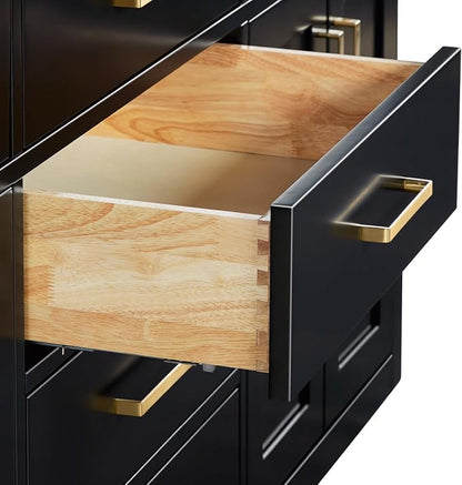 ARIEL Hepburn 60 Inch Double Rectangle Sink Bathroom Vanity with Nero Marquina Black Quartz Countertop 1.5 Inch in Black