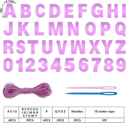 DIY Banner Kit with Letters Bright Pink Customizable Birthday Banners Graduation Banner Custom Party Hanging Banners for Graduation Wedding Party Baby Shower Decoration (Bright Pink)