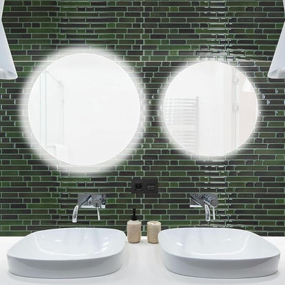Art3d Linear Design Tile Peel and Stick Backsplash, 10-Sheet, Dark Green | 12 x 12 Inch, Enhanced Thickness, Warp Resistant, Strong Adhesion, Sturdy, for Kitchen, Bedroom, Ideal for Home Improvement