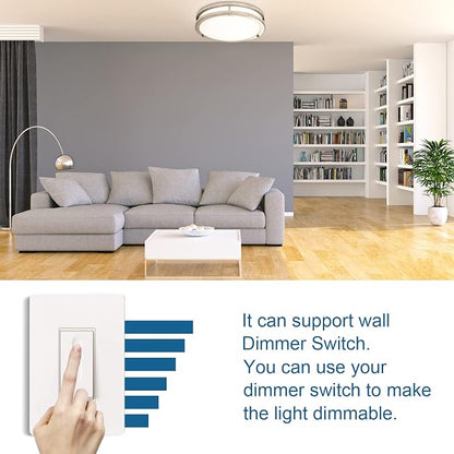 13inch LED Flush Mount Ceiling Light Fixture 5CCT Brushed Nickel | Dimmable Warm to White Light 3000K to 6000K, 36W 3600LM Super Bright Easy Install Ceiling Lamp Fixture Without Flicker 2Pack