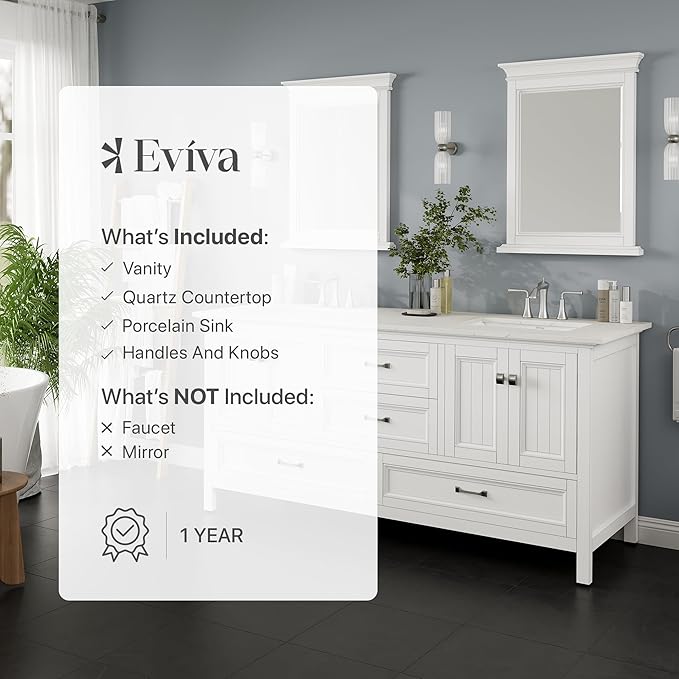 Eviva Britney 72 in. White Double Sink Bath Vanity with Carrara Quartz Top and Undermount Porcelain Sinks