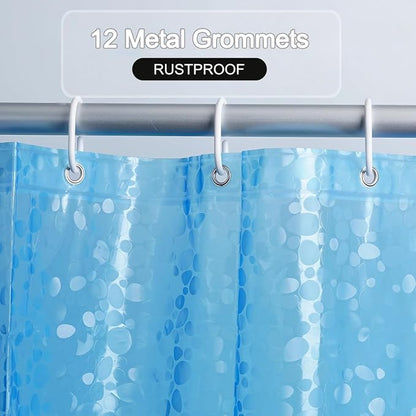 Shower Curtain Liner, 100% Waterproof Eva Shower Curtains with 3 Duty Heavy Bottom Magnets and 12 Rust Proof Grommets, 72x72 Weighted Shower Liner for Shower Stall, Bathtubs
