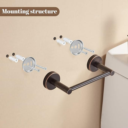Bronze Bathroom Accessories, Oil Rubbed Bronze Bathroom Hardware Set Includes double post Toilet Paper Holder 15 to 24 Inch Towel Bar Towel Ring Robe Hook 4 Pieces Hand Towel Holder Wall Mount