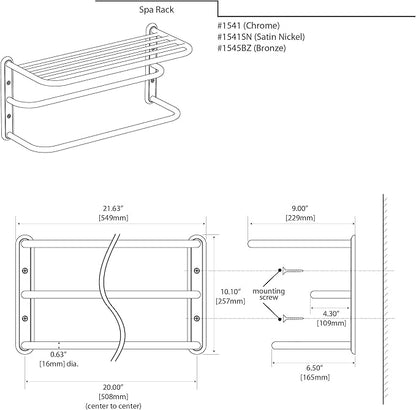Gatco 1541 Double Towel Rack with Chrome Finish