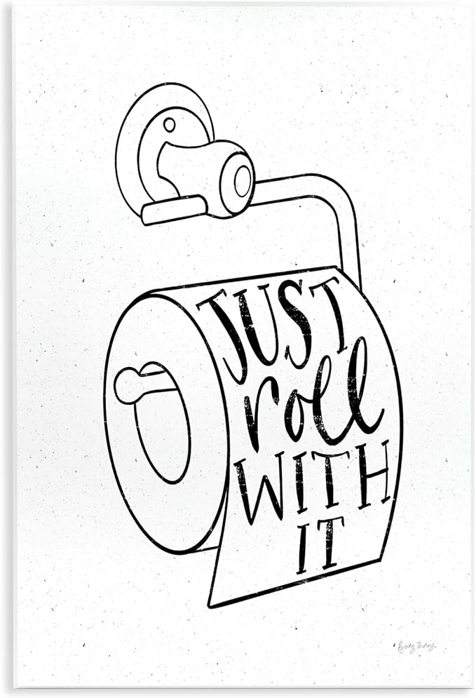 Toilet Paper Humor Bathroom, 13 x 19 Inch Mounted Print on Wall Plaque | Stupell Industries · By Becky Thorns · Ready to hang · Fun gift for bathroom decor · Made in USA