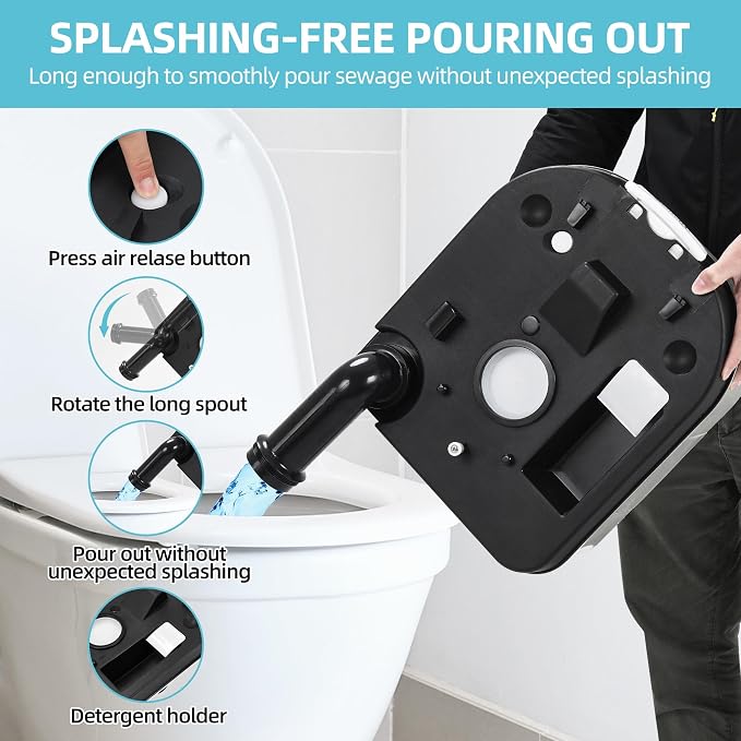 YITAMOTOR 6.34 Gal Portable Toilet Camping Porta Potty w/Paper Collection | Indoor Outdoor RV Toilet with Handle Pump, Leak-Proof OutdoorToilet for RV Travel, Boat, Trips, Grey