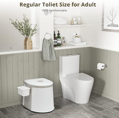 VINGLI Portable Toilet, Commode with 5 Gallon Bucket Inner, Lightweight Camping RV Toilet for Adult, Kids, Boat, Van, Travel (Classic)