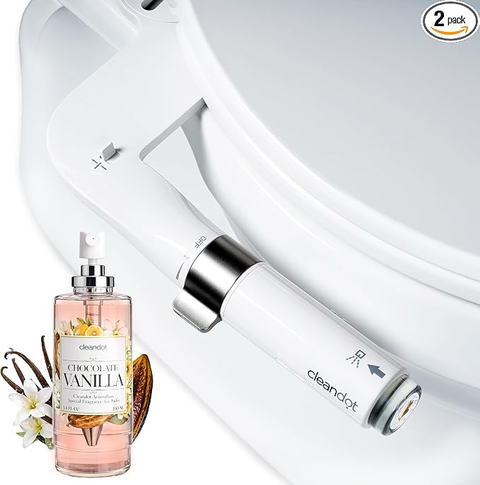 Bidet Attachment for Toilet — Scented Bidet with Fragrance Spray Odor Eliminator, Precision Nozzle Adjustable Pressure, Non-Electric Cold Water Leak-Proof (Chocolate Vanilla, 2)