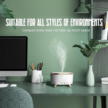 500ML Large Capacity Essential Oil Diffuser, Ultrasonic Aromatherapy Diffuser with 7 Color LED Lights with Remote Control, Cool Mist Humidifier, Timed Mist, Auto Shut-Off (White)