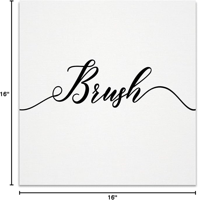 Renditions Gallery Simple Brush Sign Bathroom Décor Gallery Wrapped Canvas Wall Art, 16x16,