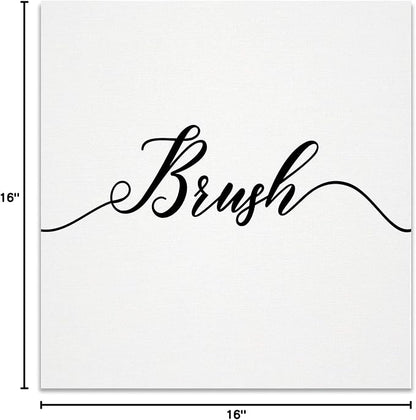 Renditions Gallery Simple Brush Sign Bathroom Décor Gallery Wrapped Canvas Wall Art, 16x16,