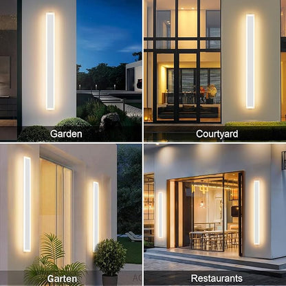 Aipsun 2 Packs LED Outdoor Wall Sconce, 39.4in 3000K Exterior Light Fixtures Wall Mount, Modern Porch Lights Wall Sconce, Long LED Linear Outside Lighting for Garage, Front Door,Entrance, Hallway