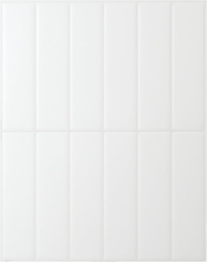Smart Tiles Peel and Stick backsplash, Stacked Pure White, 11.43"x9" | Pack of 5 (3.5 sq ft), Matte, Heat/Moisture Resistant, Low VOC, Kitchen/Bathroom, Renter Friendly, Made in Canada
