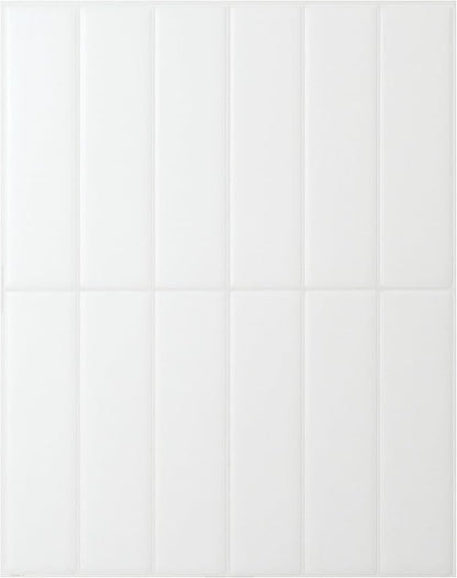 Smart Tiles Peel and Stick backsplash, Stacked Pure White, 11.43"x9" | Pack of 5 (3.5 sq ft), Matte, Heat/Moisture Resistant, Low VOC, Kitchen/Bathroom, Renter Friendly, Made in Canada