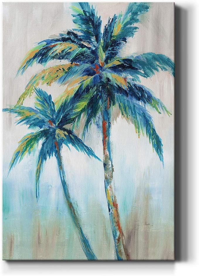 Renditions Gallery Canvas Nature Wall Art Home Decorations Paintings Colorful Palm Trees Abstract Canvas Wall Hanging Artwork Prints for Living Room Office Home Kitchen - 8"x12" LT02