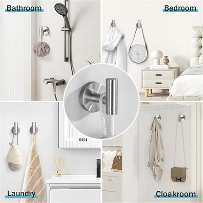 Brushed Nickel Bathroom Hardware Set, 6 Pieces Towel Bar Bathroom Accessories Set Toilet Paper Holder Towel Holder Towel Ring and Towel Hooks Wall Mounted, SUS304 Stainless Steel Towel Rack Set