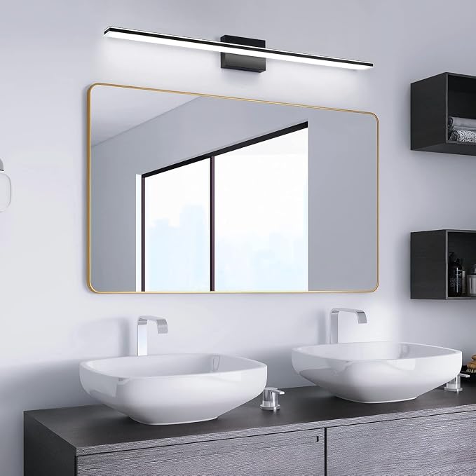 LED Bathroom Light Fixtures 28W Bath Room Lamps 40" Over The Mirror Lighting Fixture for Bathroom Matte Black Wall Lights Above Mirror 6000K