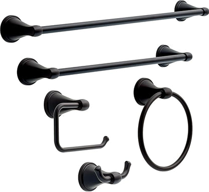 Delta Faucet Becker (1-Pack) Toilet Paper Holder, Matte Black, Wall Mounted Euro Hook Design BCK50-MB