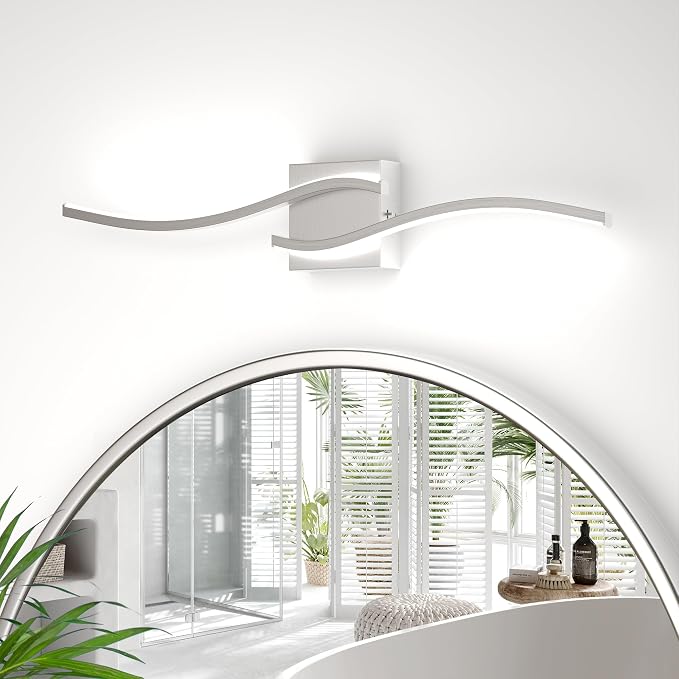 23inch Led Bathroom Vanity Light Bar, Brushed Nickel 5CCT Dimmable 2700-6500K Vanity Lights for Bathroom, Modern Bathroom Light Fixtures Over Mirror Led Lighting Fixtures