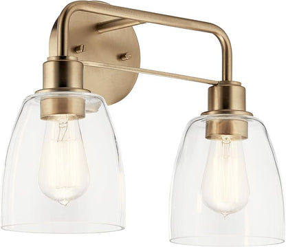 Kichler Meller 11.25 Inch Wall Light, 1 Light Exterior Wall Sconce in Champagne Bronze, (11.25" H x 5.5" W), 5100CPZ