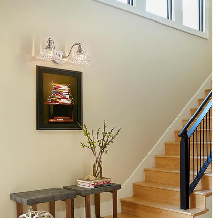 Brushed Nickel 2 Light Vanity Lights Fixture Lights for Bathroom