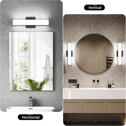 LED 16 Inch Vanity Light Fixture, 18W Dimmable Led Bath Lights, Black Bar Vanity Light for Bathroom Mirror - Wall Mount Vanity Lighting