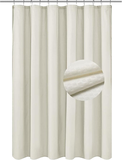 Barossa Design Soft Microfiber Fabric Shower Liner or Curtain, Hotel Quality, Machine Washable, Water Repellent, Cream, 70 x 72 inches