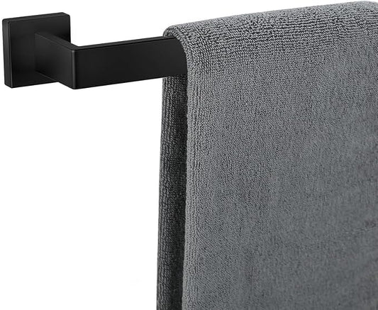 Towel Bar for Bathroom 28 Inch Matte Black Towel Holder 12/16/20/24/28/32/36 Inch Stainless Steel SUS304 Rustproof Towel Rack Modern Square Towel Rod for Bathroom Wall (1, Matte Black, 28 Inch)
