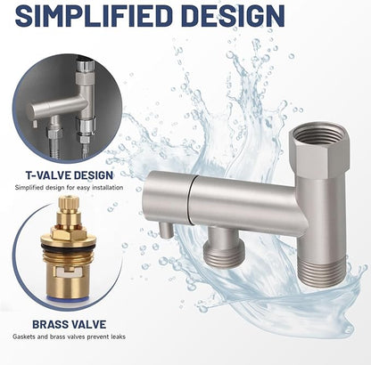 Brushed Nickel Handheld Bidet Sprayer Attachment for Toilet Brass Cloth Diaper Sprayer Bidets for Attachment Toilet with Adjustable Length Spray Heads