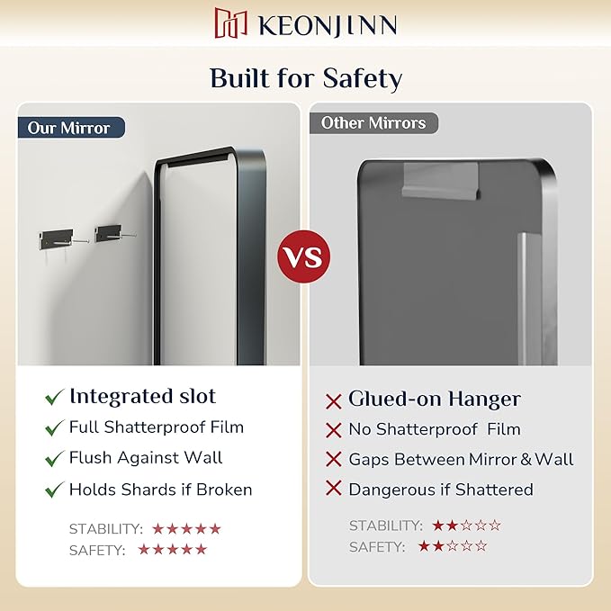 Keonjinn Black Bathroom Mirror, 20 x 30 Inch Rounded Rectangle Bathroom Mirrors for Over Sink Sandblasted Finish, Matte Black Farmhouse Vanity Mirror for Wall with Seamless Frame and HD Tempered Glass